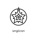 Anglican icon. Trendy modern flat linear vector Anglican icon on