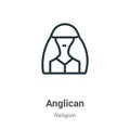 Anglican outline vector icon. Thin line black anglican icon, flat vector simple element illustration from editable religion