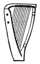 Anglo Saxon Harp, vintage illustration