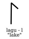 Futhorc Runes Letter of Lagu L