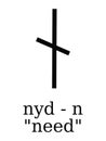 Futhorc Runes Letter of Nyd N Royalty Free Stock Photo