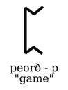 Futhorc Runes Letter of PeorÃÂ° P