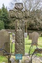 Anglo-Saxon Stone Cross - West face, Eyam Royalty Free Stock Photo