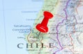 Angol, Chile pin on map Royalty Free Stock Photo