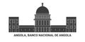 Angola, Banco Nacional De Angola, travel landmark vector illustration