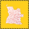 Angola closed - virus danger sign. Royalty Free Stock Photo