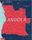 Angola country detailed editable map
