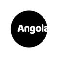 Angola country name lettering with black round Royalty Free Stock Photo