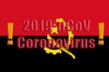 Angola flag with 2019 nCoV Coronavirus sign Royalty Free Stock Photo