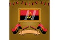 Angola Flags On Frame Wood, Label