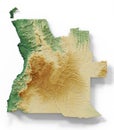 Angola relief map