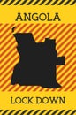 Angola Lock Down Sign. Yellow country pandemic. Royalty Free Stock Photo