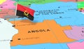 Angola, Luanda - national flag pinned on political map Royalty Free Stock Photo