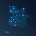 Angola map with cities. Royalty Free Stock Photo