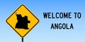 Angola map on road sign.