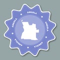 Angola map sticker in trendy colors. Royalty Free Stock Photo