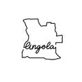 Angola outline map with the handwritten country name. Continuous line drawing of patriotic home sign Royalty Free Stock Photo