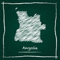 Angola outline vector map hand drawn with chalk. Royalty Free Stock Photo