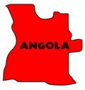 Angola Silhouette Map