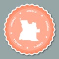 Angola sticker flat design. Royalty Free Stock Photo