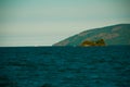 Angra dos Reis, Brazil, Ilha Grande: Beautiful scenery with ships overlooking the sea and mountains Royalty Free Stock Photo