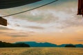 Angra dos Reis, Brazil, Ilha Grande: Beautiful scenery with ships overlooking the sea and mountains at sunset