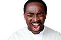 Angry african man screaming Royalty Free Stock Photo