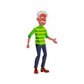 angry african man senior shouting at sales manager in store cartoon vector