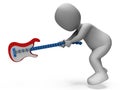 Angry Aggressive Guitarist Smashing Guitar Royalty Free Stock Photo