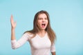 Angry aggressive woman screams Royalty Free Stock Photo