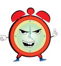 Angry alarm clock cartoon Royalty Free Stock Photo