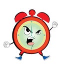 Angry alarm clock cartoon