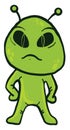 Angry alien, illustration, vector