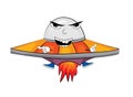 Angry alien ship cartoon Royalty Free Stock Photo