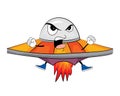 Angry alien ship cartoon Royalty Free Stock Photo