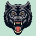 Angry alpha Wolf face close up Royalty Free Stock Photo