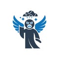 Angry Angel Icon Royalty Free Stock Photo