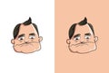 Angry and annoyed cartoon Uncle face.