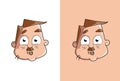 Angry and annoyed cartoon Uncle face.