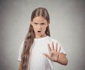 Angry annoyed displeased teenager girl Royalty Free Stock Photo