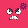 Angry, annoyed emoji vector illustration Royalty Free Stock Photo