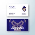 Angry Ape Abstract Vector Sign, Symbol or Logo Logo and Business Card Template. Monkey Face Symbol. Gorilla Head Royalty Free Stock Photo