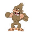 Angry ape illustration cartoon ape Royalty Free Stock Photo