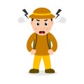 Angry Archeologist Cartoon Character