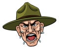 Angry Army Bootcamp Drill Sergeant Cartoon Royalty Free Stock Photo