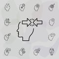 Angry, arrows, head icon. Universal set of creative thinking for website design and development, app development