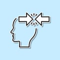Angry, arrows, head sticker icon. Simple thin line, outline vector of Creative thinking icons for ui and ux, website or mobile