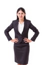 Angry asian businesswoman full length standing Royalty Free Stock Photo