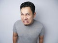 Angry Asian Man Expression Ready to Fight Royalty Free Stock Photo