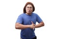 Angry Asian Man Expression Ready to Fight Royalty Free Stock Photo